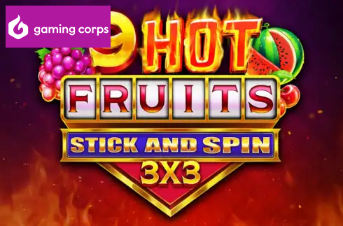9 Hot Fruits Stick and Spin 3x3